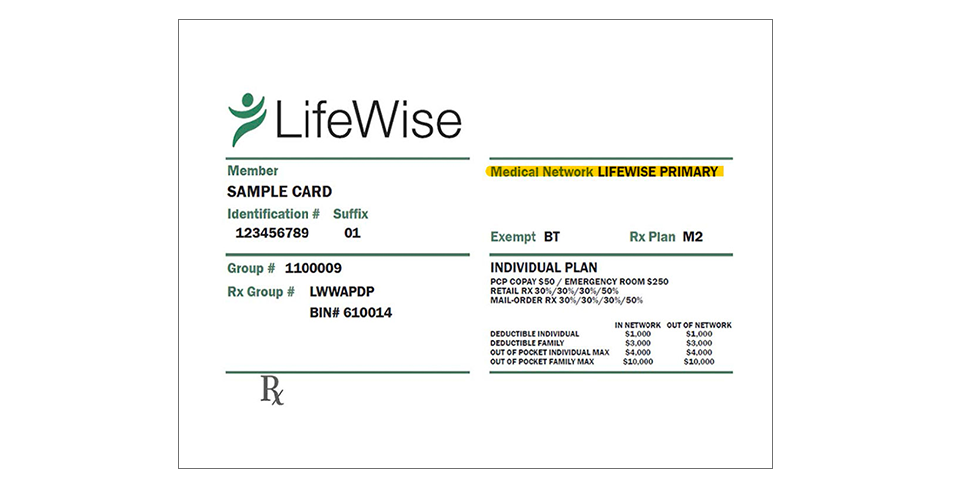 LifeWise member ID card example